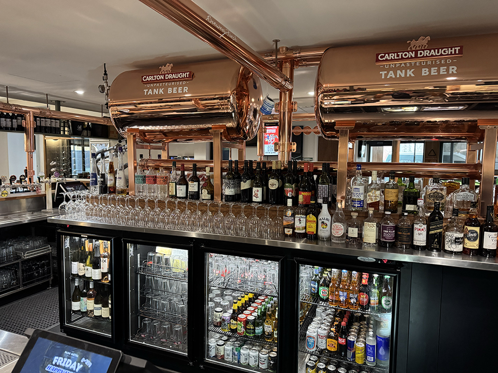 Commercial refrigeration bar installation